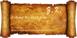 Zobay Krisztina névjegykártya